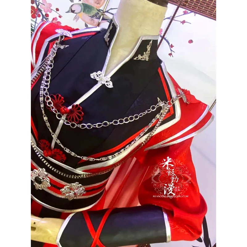 Tian Guan Ci Fu Cosplay Xie Lian Hua Cheng Heaven Official Bless Cosplay Costume Han Fu Cosplay Red Outfits Halloween