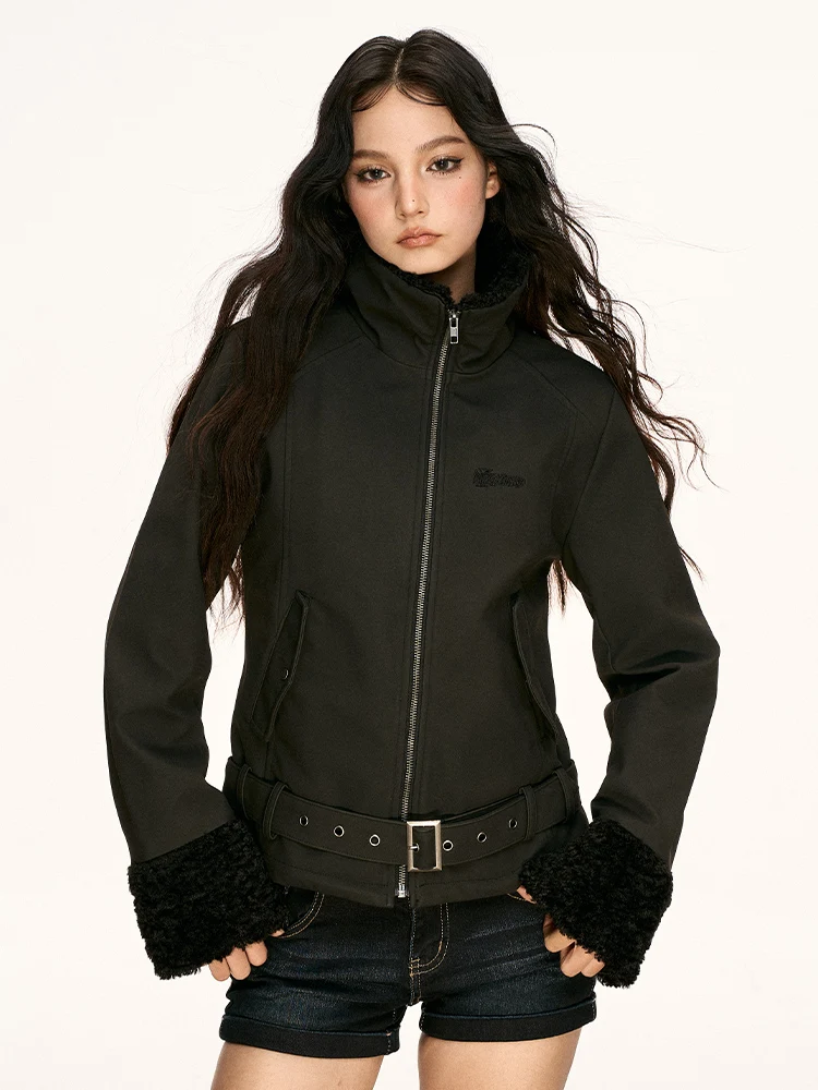 

Женский зимний жилет Aaisup в американском ретро-стиле из искусственного меха, приталенный, на молнии, утепленный хлопковой смесью