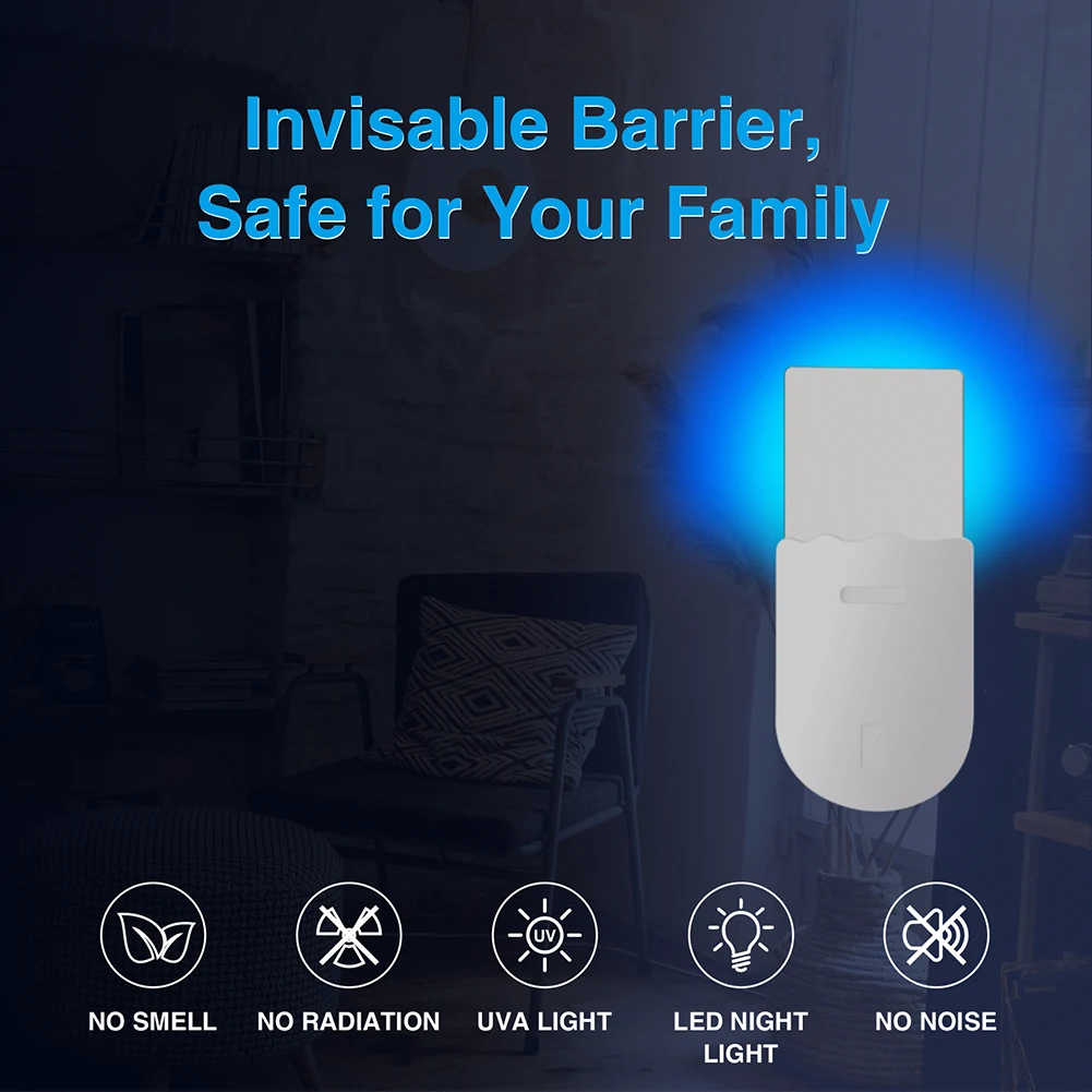Indoor Fly Trap with Light Stepless Dimming Plug-in Bug Catcher Flying Insect Trap Gnat Moth Catcher for Mosquito Flies