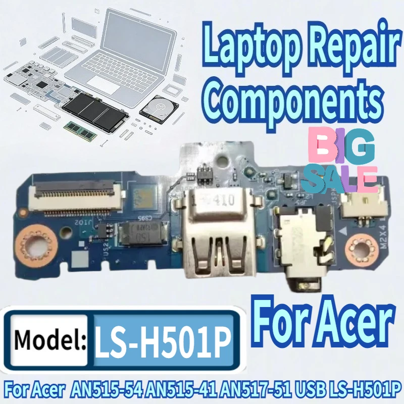

For Acer Nitro AN515-54 AN515-41 AN517-51 Laptop Audio USB Port Jack Board LS-H501P