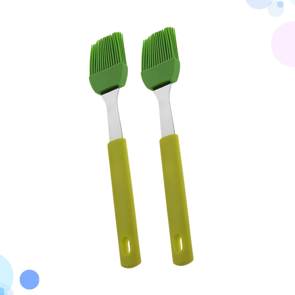 

2Pcs Heat Resistant Baking Brush Silicone Bbq Grill Tool for Steaks Chicken Fish Vegetables Easy Clean Non Shedding