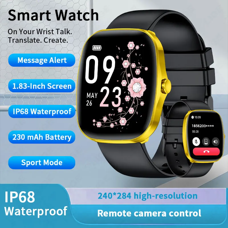 

New Gift For Men Sports Smart Watch 1.83 inch IPS Color Display Multi-sport Modes Bluetooth Call Blood Oxygen 2026 Smartwatches