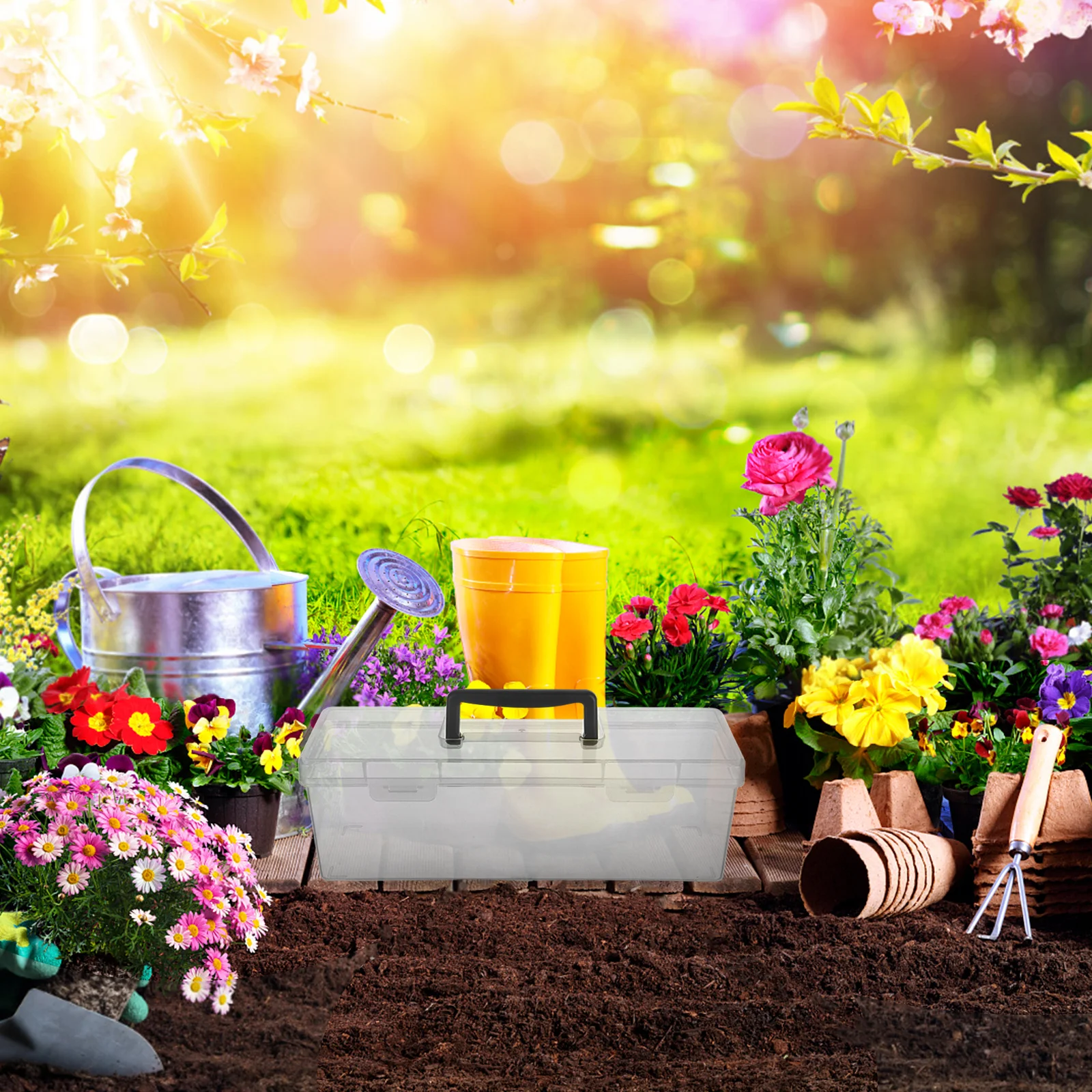 

Gardening Seed Organizer Box Plastic Construction Multiple Compartments for Management and Retrieval on The Go