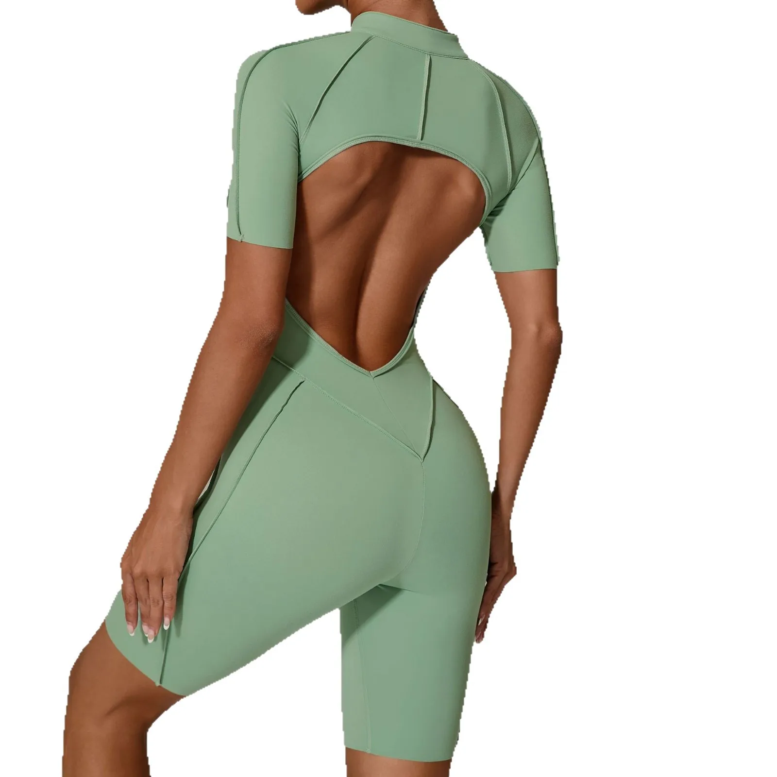 

Women's One Piece Yoga Fitness Clothes Half Zipper Tight Elastic Quick-Dry Sports Fitness Jumpsuit