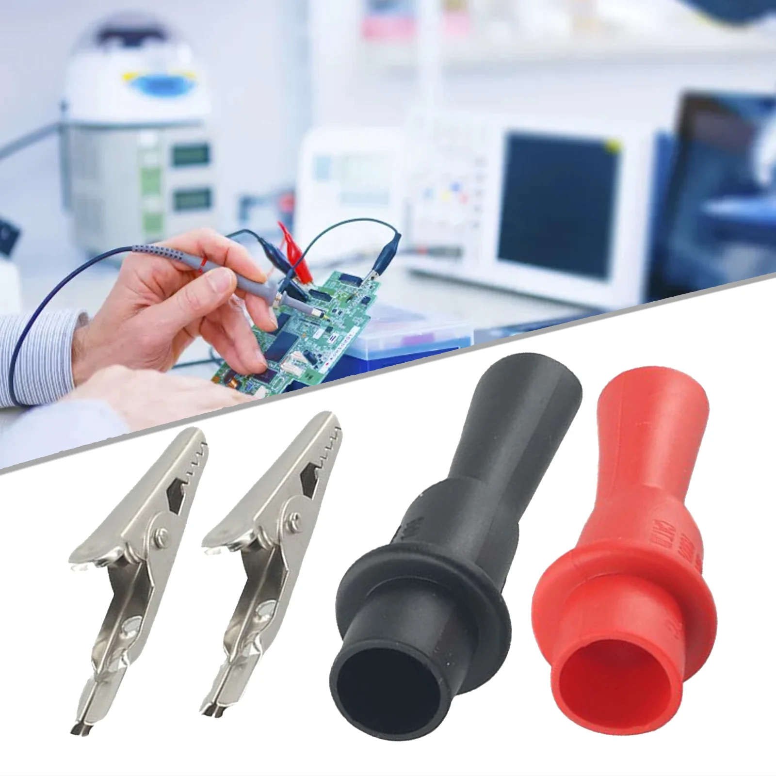 

Цифровые изолированные зажимы-крокодилы Currents для мультиметра, максимальное раскрытие 10 мм, тип разъема, комплект, красный, черный