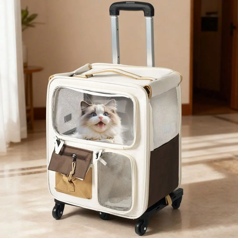 

Travel Bag Portable Out Pet Trolley Suitcase Universal Small Dogs Bag Cat Backpack Travel Walking And Camping