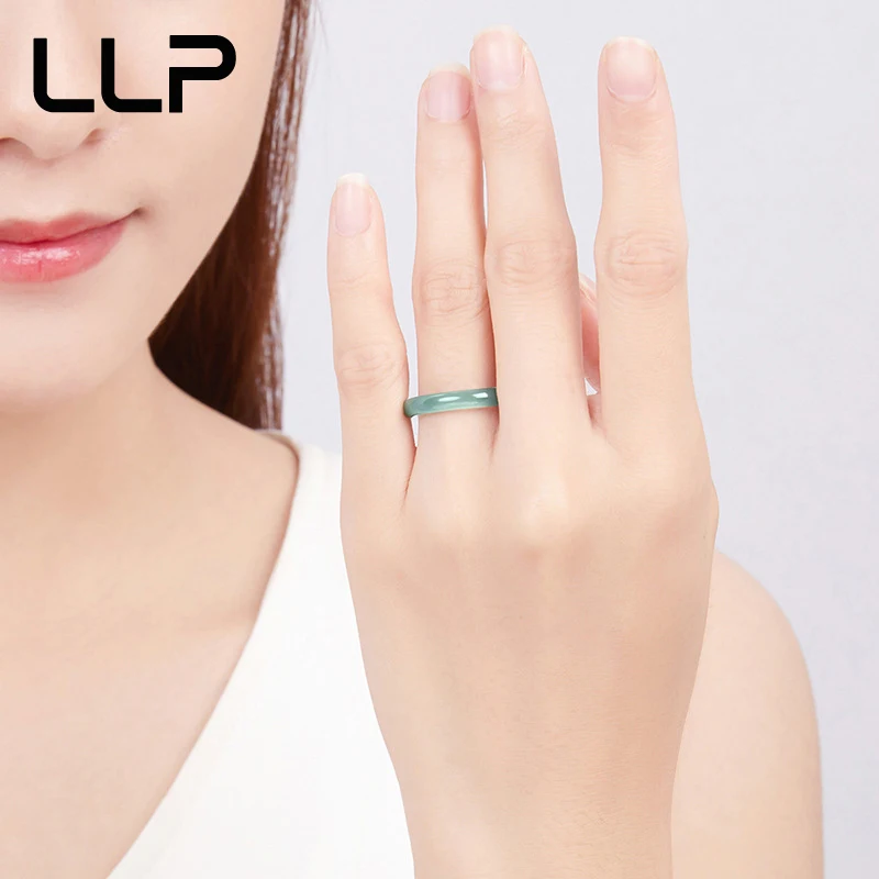 Women's Genuine Natural Jade Blue Water Ring