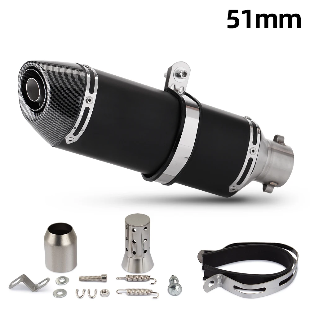 Universal 51MM Motorcycle Exhaust Pipe Racing Escape Muffler with DB Killer for AEROX155 MT03 CB400X NSS350 DL250 GSR400 ER6N
