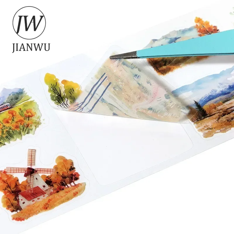 JIANWU 60mm*200cm Natural Landscaping Story Series Vintage Plant Flower Material Collage PET Tape Creative Journal Stationery