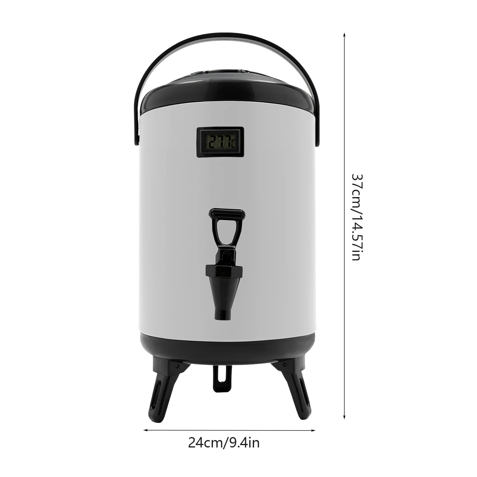 Thermal Beverage Server, Stainless Steel Inner Liner Foldable Support Replacement Parts, Lightweight Carry Handle Easy Rinse Smooth Outer Shell, Banquet Camping Coffee Cocoa Dispenser