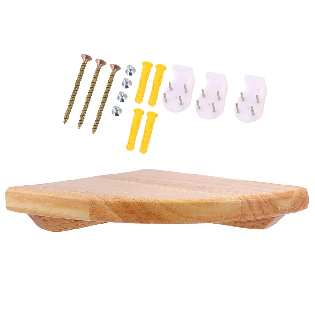 

Wall Mounted Storage Shelves Rack Hanging Floating Corner Shelf Decor Wood Decorative Shelving Wooden Hanger Adhesive