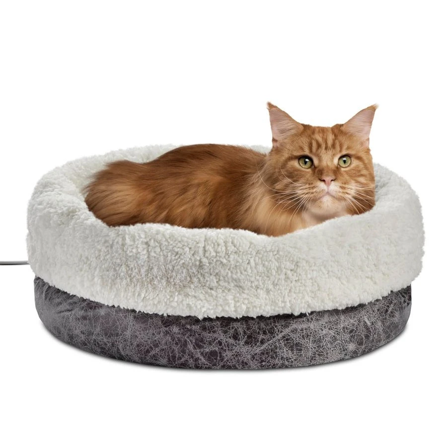 

Подогреваемая лежанка для кошек, термо-лежанка ThermoSnuggle Cup Bomber, мягкая, с подогревом, для крупных домашних кошек и маленьких собак, машинная стирка, водонепроницаемая.