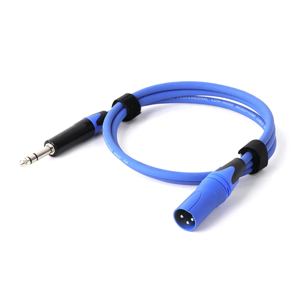 1 szt. Kabel mikrofonowy XLR 3-stykowy do gniazda 6.5mm mikrofon ołowiany przewód Aux 6.35mm/6.5mm męski do XLR przewód męski do wzmacniacza Pro