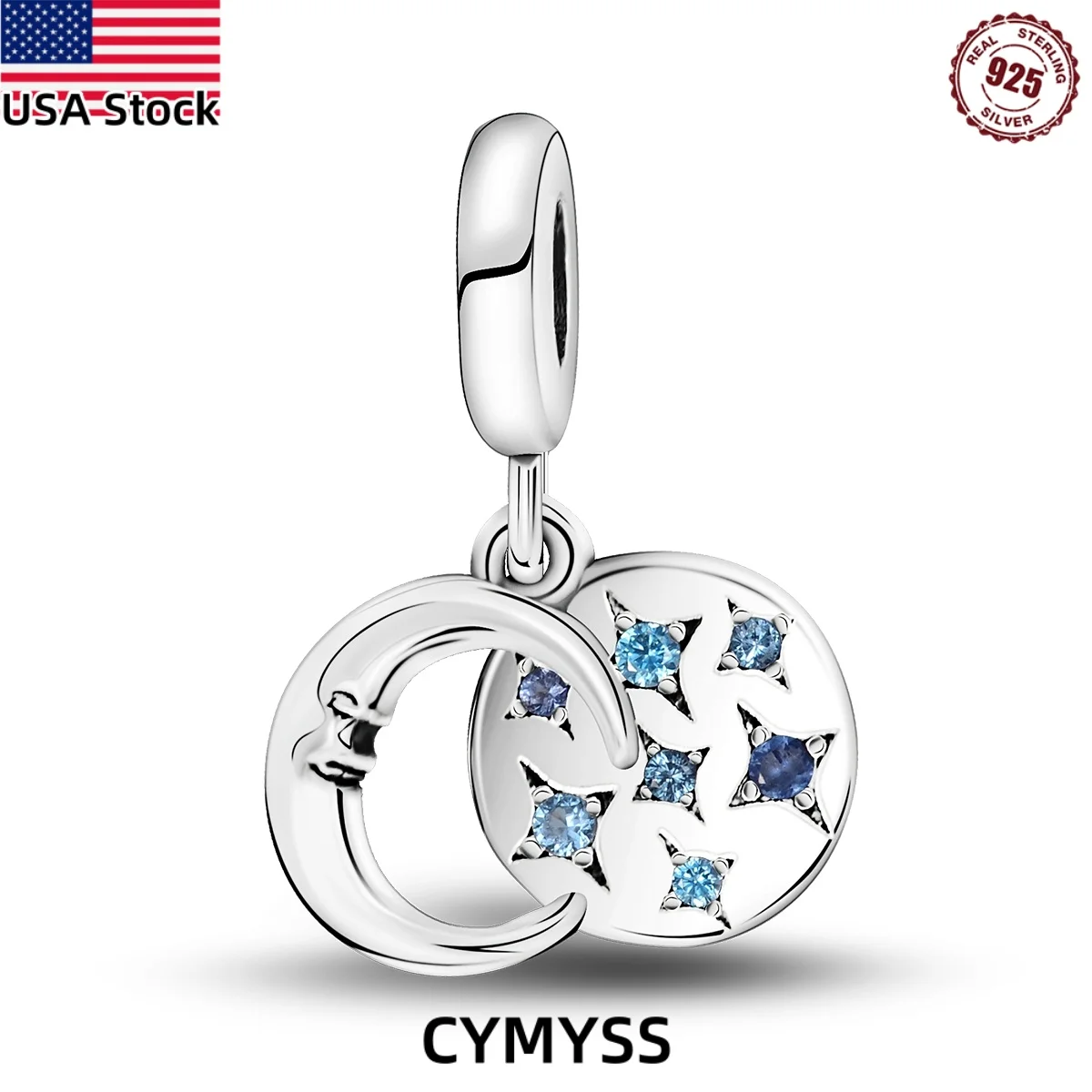 

CYMYSS 2025 NEW 925 Sterling Silver Star Moon Pendant Boutique Birthday Party Gift Trend Jewellery Women's Pendant
