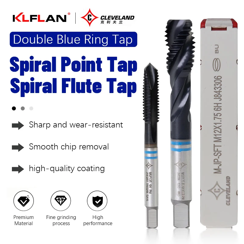 

Машинные резьбонарезные метчики Cleveland HSSE с антиадгезионным покрытием, изготовленные методом порошковой металлургии, для нержавеющей стали, двойное синее покрытие