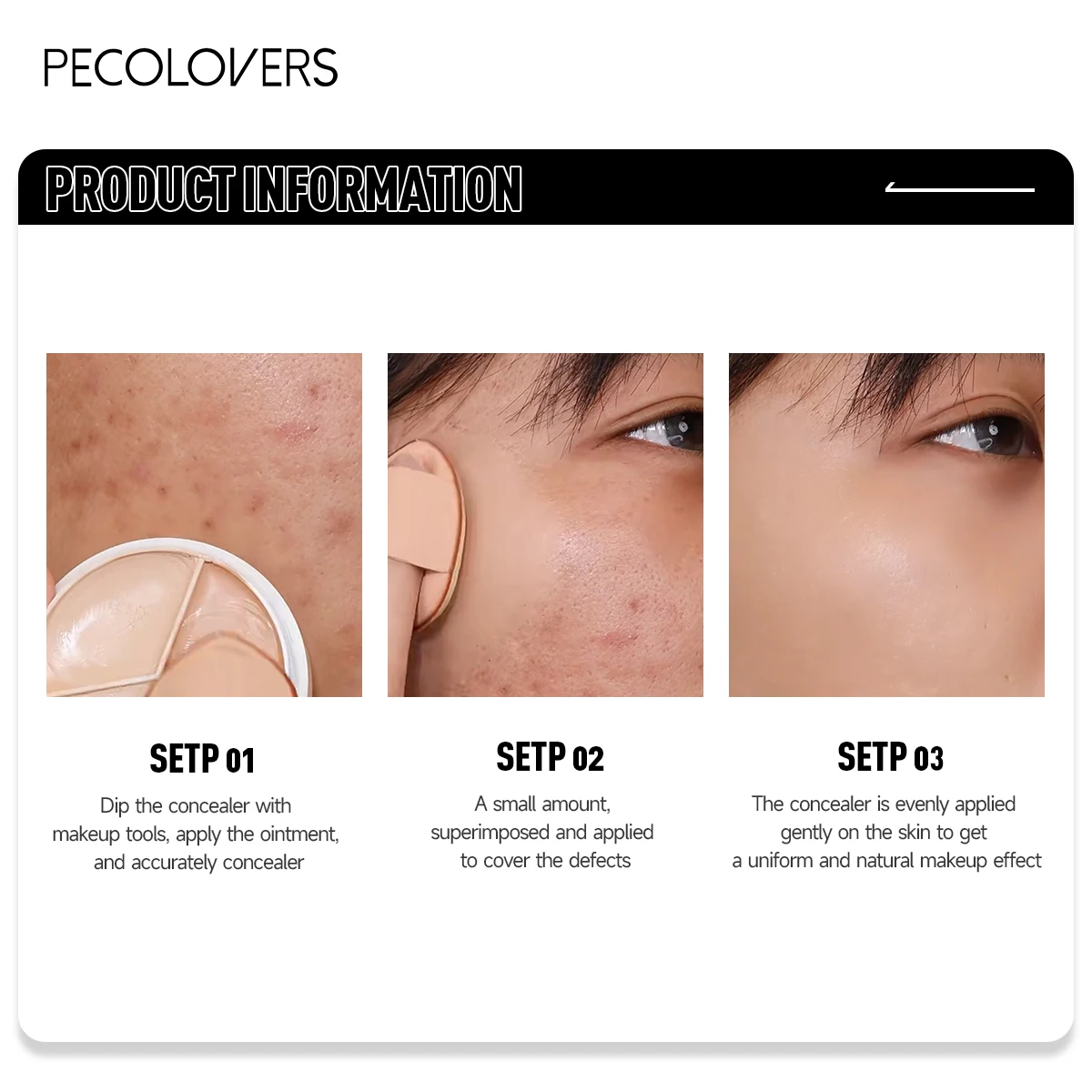 Multi-purpose Concealer with Three Colors for All Skin Tones, Perfect for Evening Out Skin Imperfections