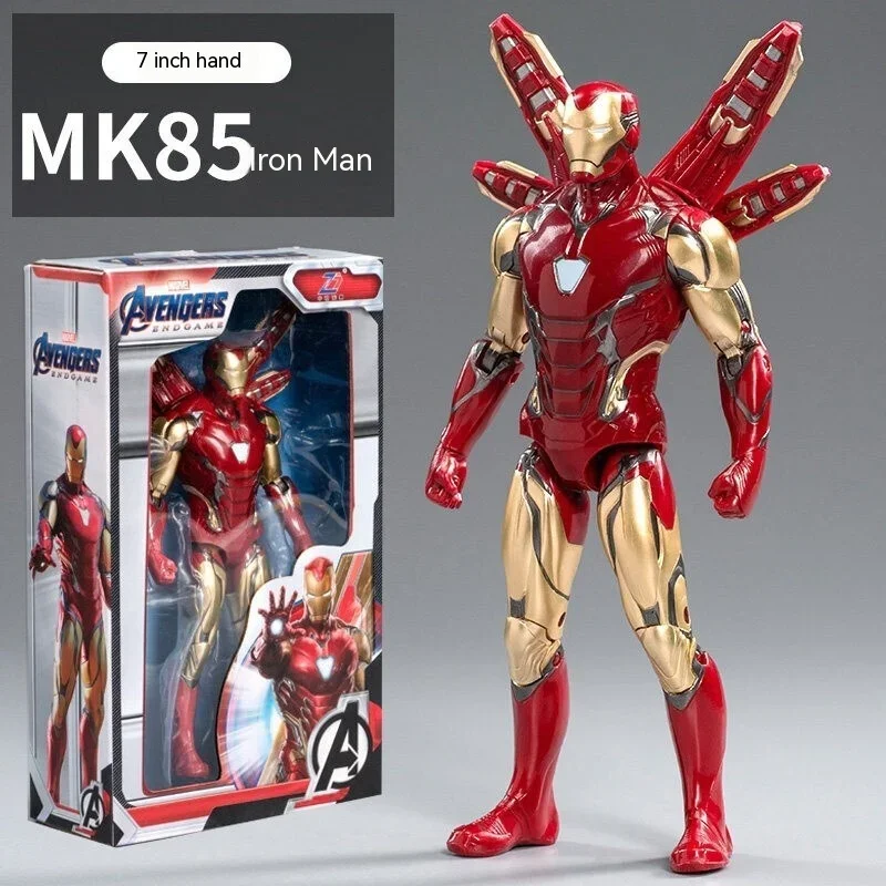 7 "Wunder Spider-Man, Hulk, Iron Man animierte Action figur Spielzeug Weihnachts geschenk PVC bewegliche Gelenke glühende Puppe Modell Spielzeug