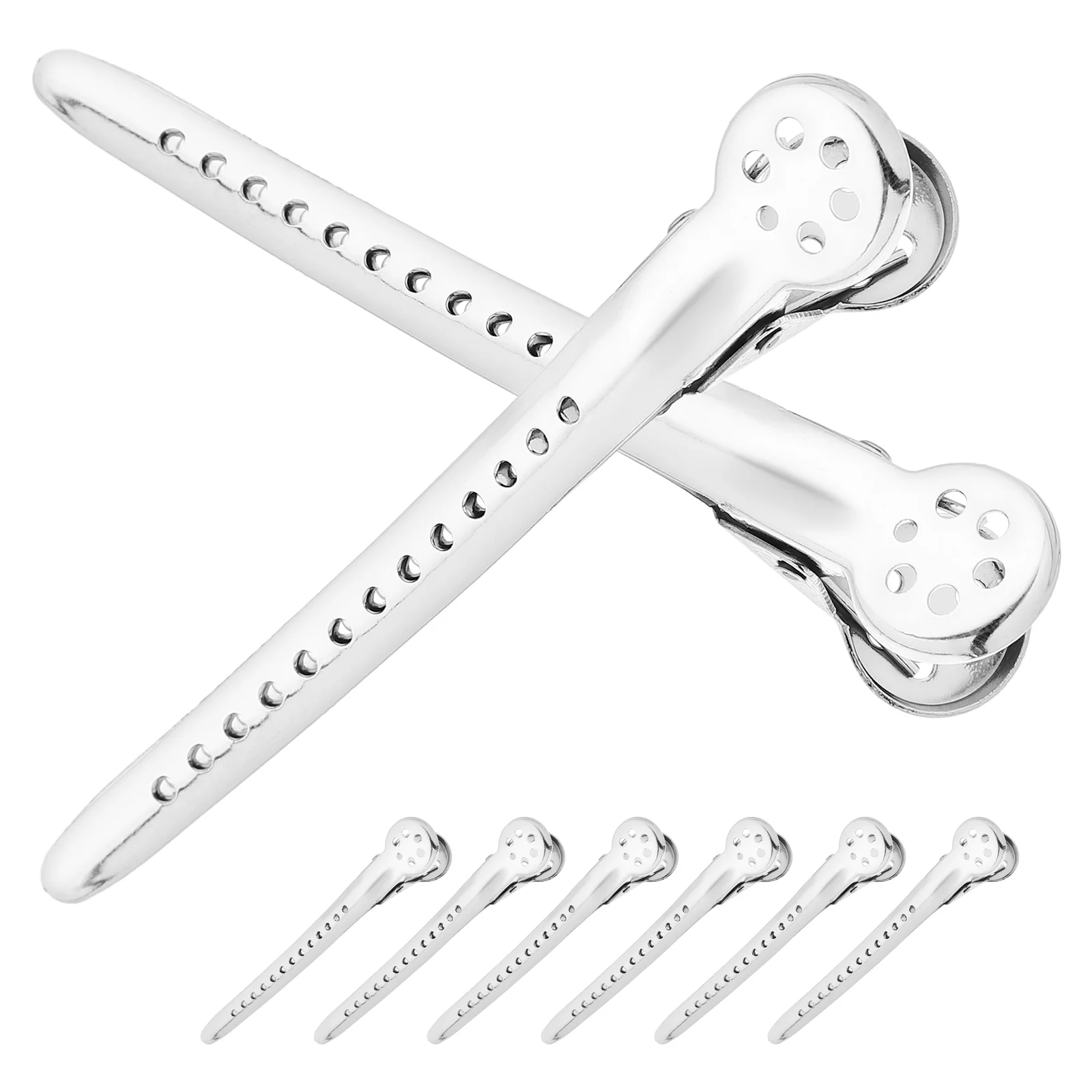 8 PCS Hair Clip Professional Hairdressing Clips Metal Hand Push Separating Hairpin Miss