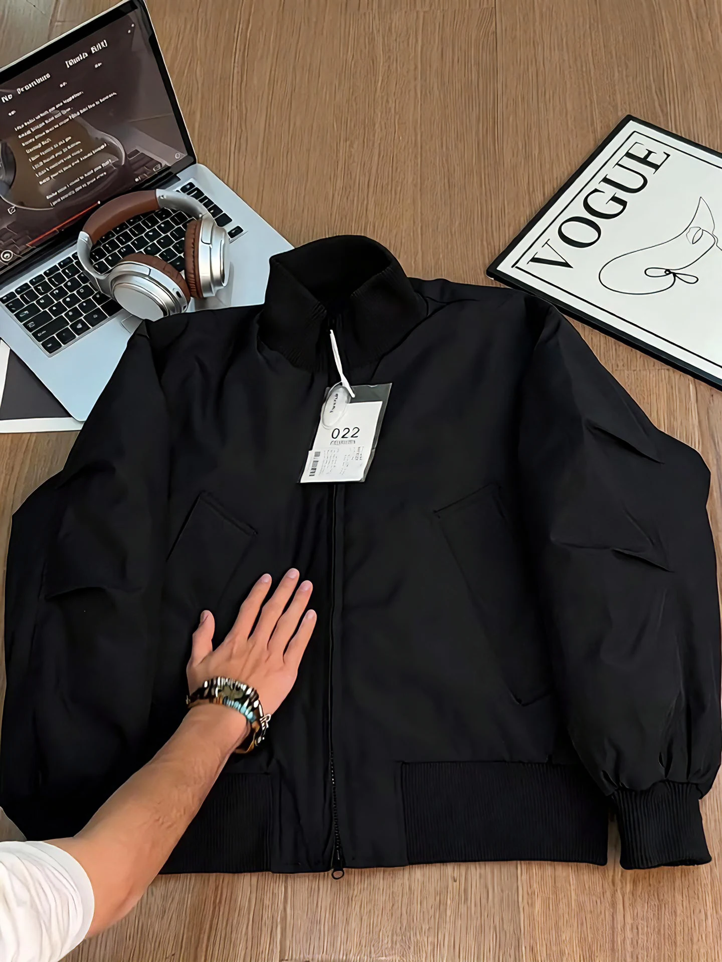 

Bla American Sle Bomber Jaet Men's Thiened Winter Warm Cotton Flight Jaet Coat Stand Collar Tee-proof Outerwear