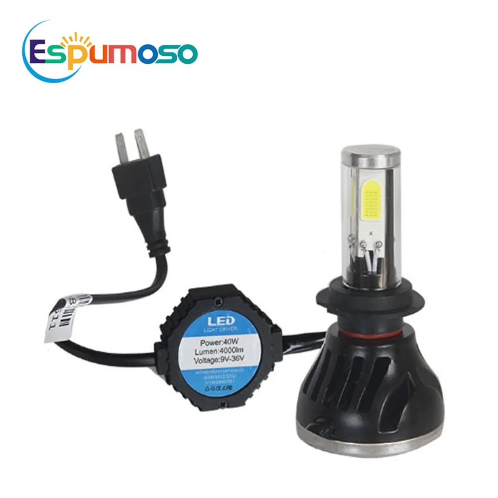 

H7 Led Headlight 2pcs Headlamp 4 Sides Chips COB Auto Accessories LED Bulbs h4 H27 H11 9005 9006 Lenses for Headlights