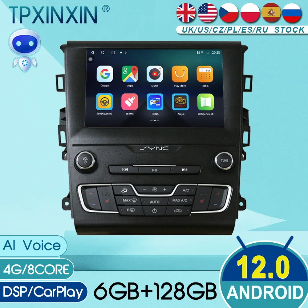 

Для Ford Mondeo 2013 2014 2015 2016 2017 Android Авто Авто Радио Автомобильный Мультимедийный Стереоплеер GPS-навигация Головное устройство