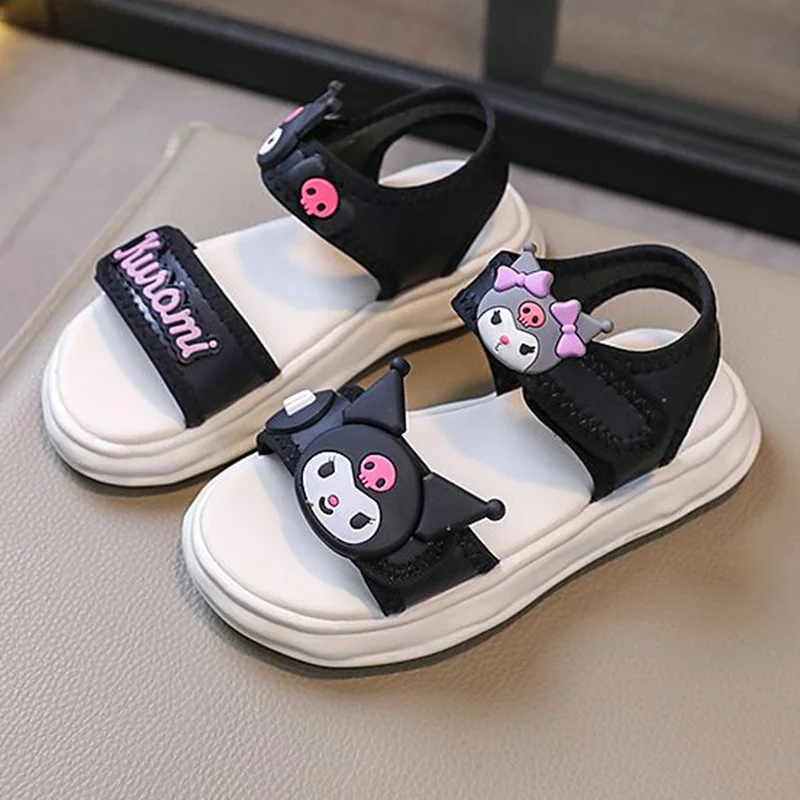 Nuovo Sanrio Kuromi Kids sandalo Cute Cartoon Summer Outdoor Kawaii Soft Sole Comfort antiscivolo bambini sandalo da spiaggia regali per ragazza