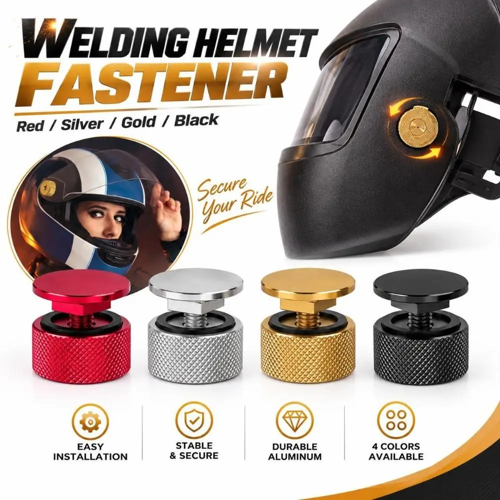 1PC Aluminum Welding Helmet Fastener Knurled Grip Anodized Finish Welding Hood Fastener Silicone Washer Anti-Slip Structure