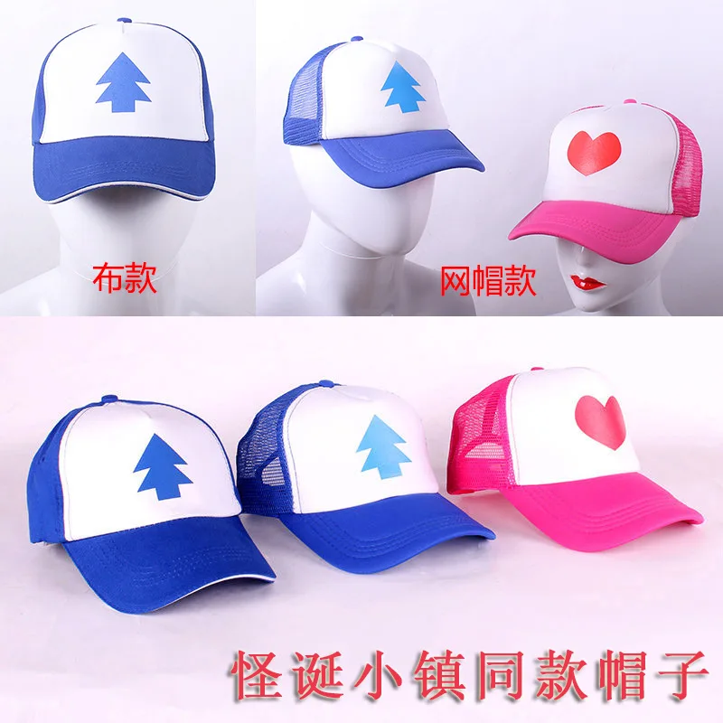 New Cartoon Pines Hats Gravity Falls Dipper Baseball Caps Cosplay Accessories Hat Canvas Adjustable Boys Cotton Pine Cap Gift