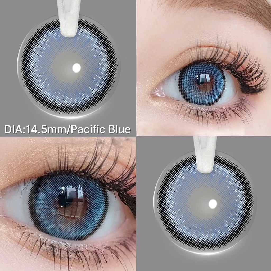 Color Contact Lenses For Eyes 1 Pair Yearly Diamond Eye Colored Contact Lens Beauty Pupils Cosmetic Color Lens With Lenses Case