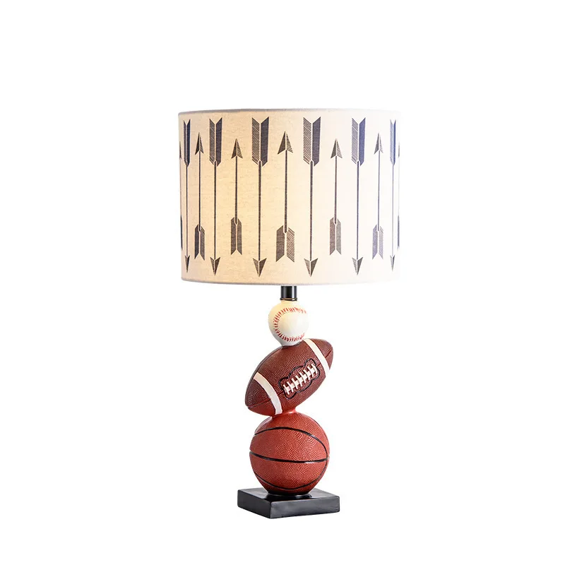 

Children's room table lamp, boys' bedroom room bedside creative American minimalist modern sports style, basketball table lamp