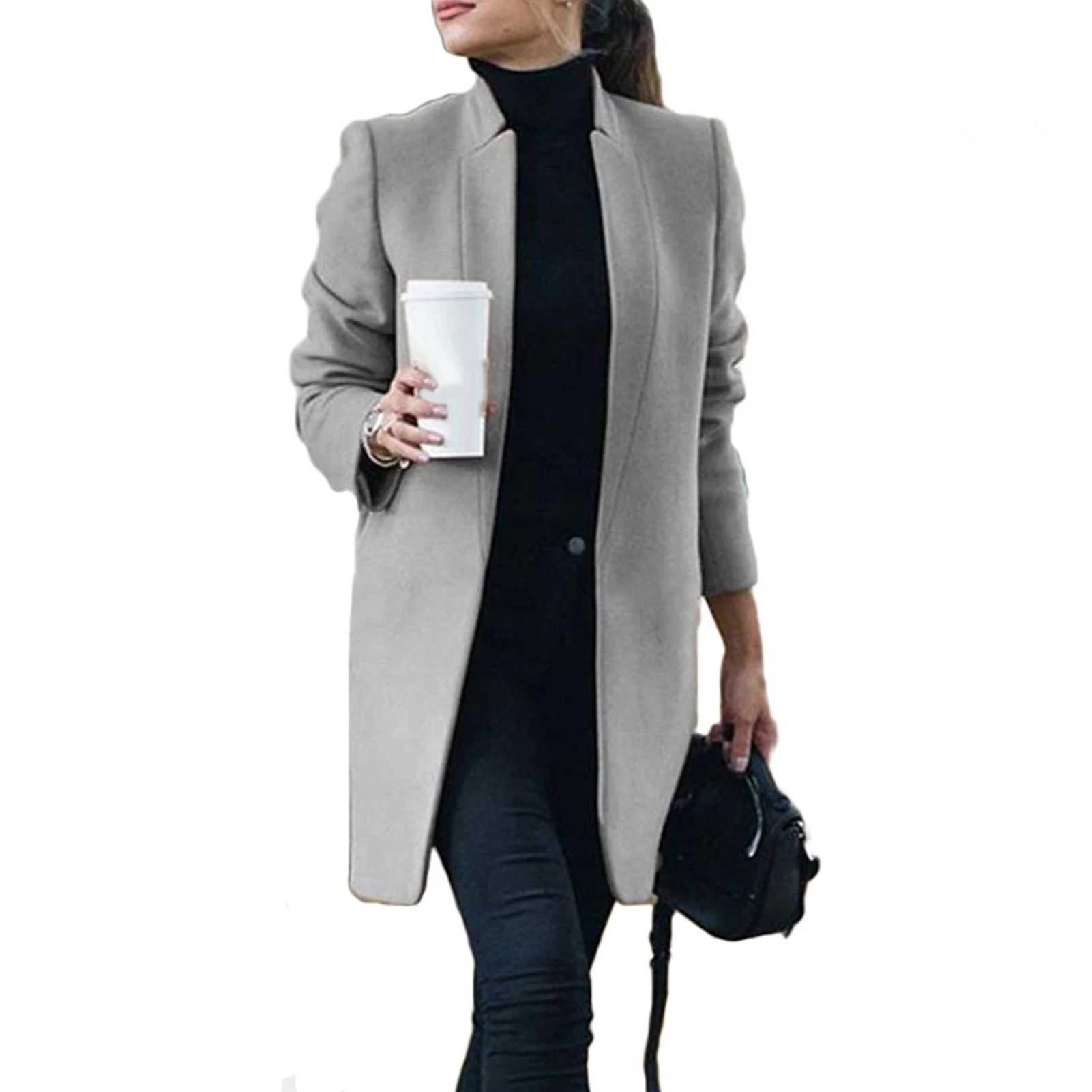 Woolen Coat Woolen Coat Solid Color Woolen Coat