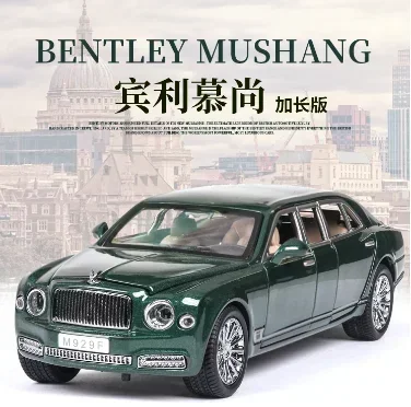 1:24 Bentley Mulsanne Car Model Simulation With Sound And Light Opening Door Metal Car Model Children\'s Toy Collection gift