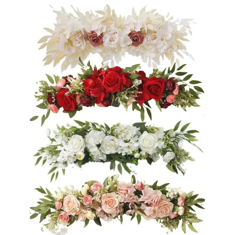 Artificial Wedding Arch Flowers Wedding Flower Garlands Silk Rose Flower Swag Floral For Wedding Arch Table Center Door Decor