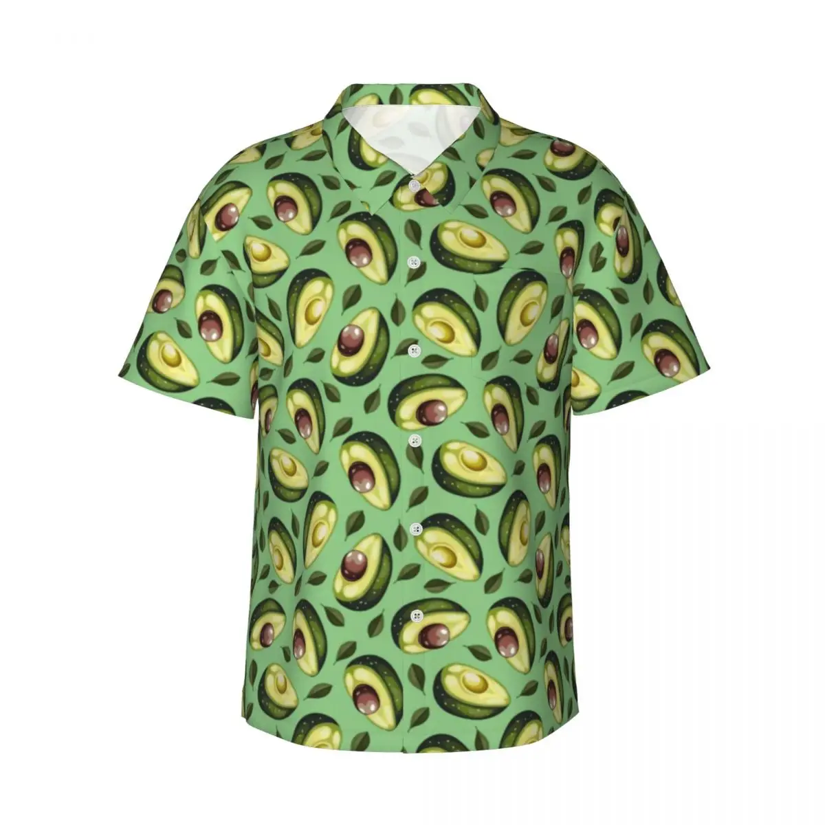 Vegetarian Beach Shirt Trendy Green Avocado Hawaii Casual Shirts Men Novelty Blouses Short Sleeve Streetwear Custom DIY Top