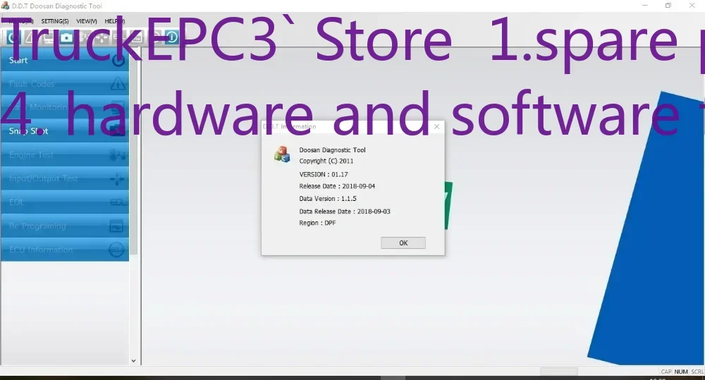 

TruckEPC3 Диагностический инструмент Doosan DDT Пакет 2025+keygen