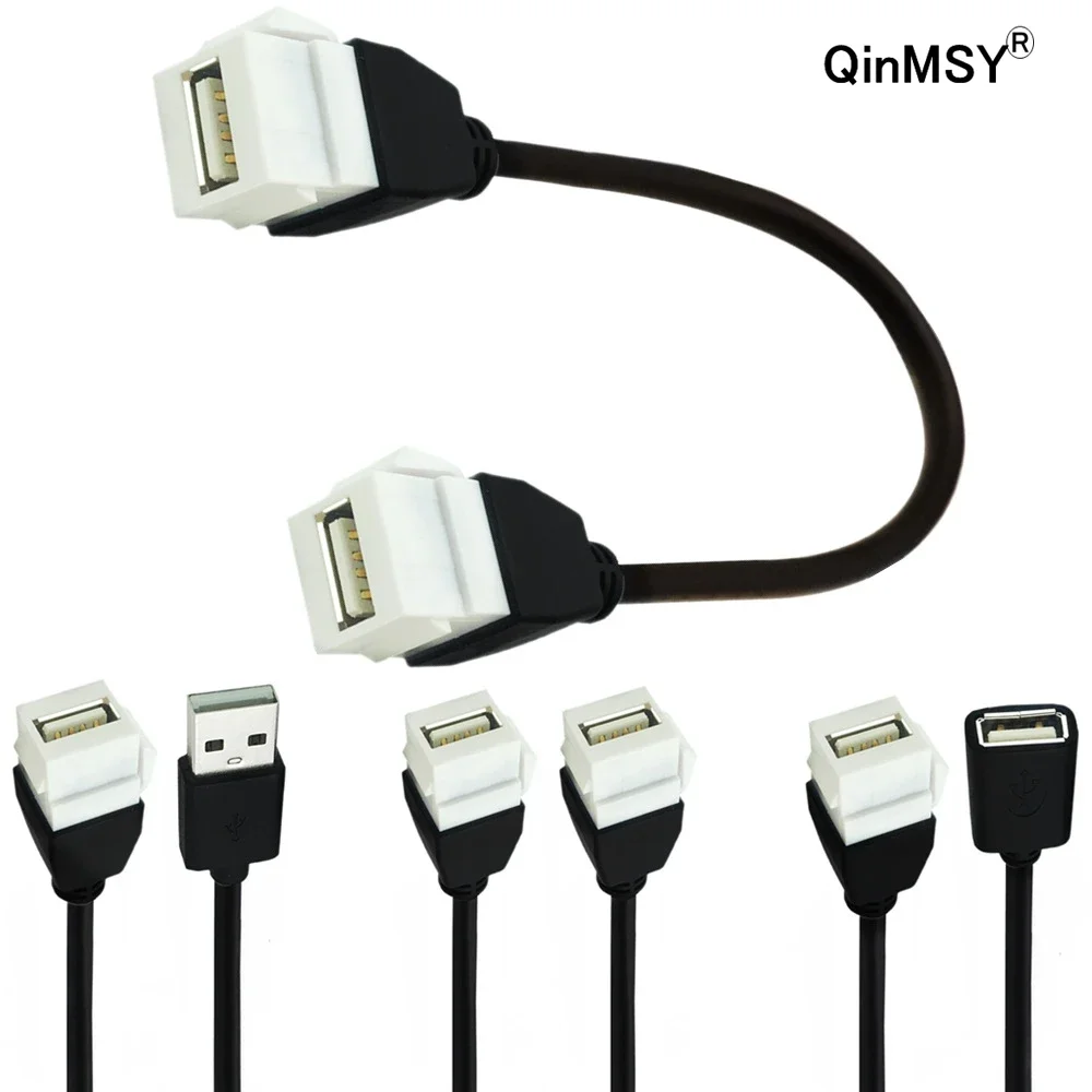 

USB 2.0 A Женский M-F Мужской Вставка для крепления на панели Расширенная зарядка данных USB3.0 Кабель-адаптер для настенной розетки Лицевая панель 20 см