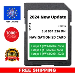 for Skoda Amundsen2 Octavia/Superb/Fabia/Rapid Sat Nav 32GB SD Card Europe UK 2024-2025 5L0051236DN Navigation Maps