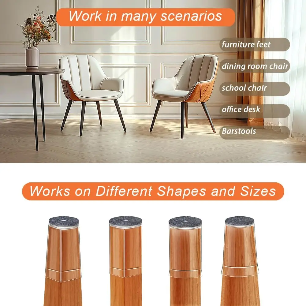 20PCS-Extra Small Chair Leg Floor Protectors Silicone Covers to Protect Floors, Bar Stool Leg Protectors Cap for Hardwood Floors view 6