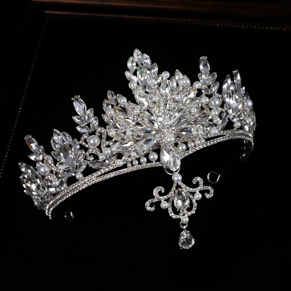 

HP146 Wedding Bridal Crown Handmade Crystal Rhinestone Brides Bridesmaid Princess Headpiece Women Pageant Prom Tiara