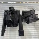 high waist faux "leather"