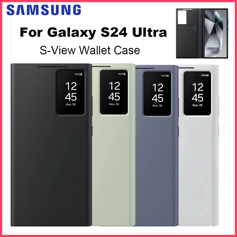 

Original Samsung Smart View Wallet Smartphone Case for Galaxy S24 Ultra Smart View Wallet Flip Case EF-ZS928