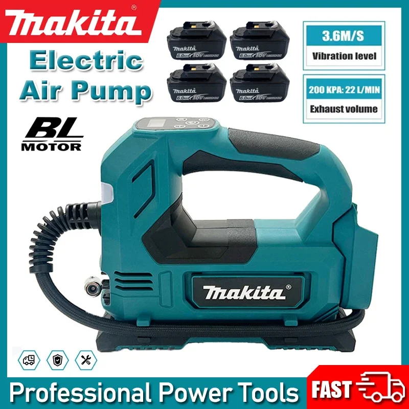 

Электрический воздушный насос Makita, портативный беспроводной компрессор для накачки шин, 18В, для автомобилей, велосипедов, мячей