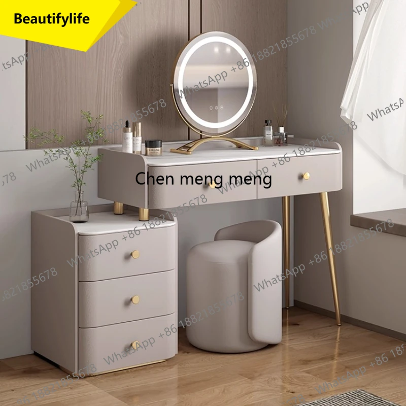 

A48 Solid wood rock board Makeup vanity Modern luxury minimalism illuminated makeup dressing table coiffeuse de chambre furnitur