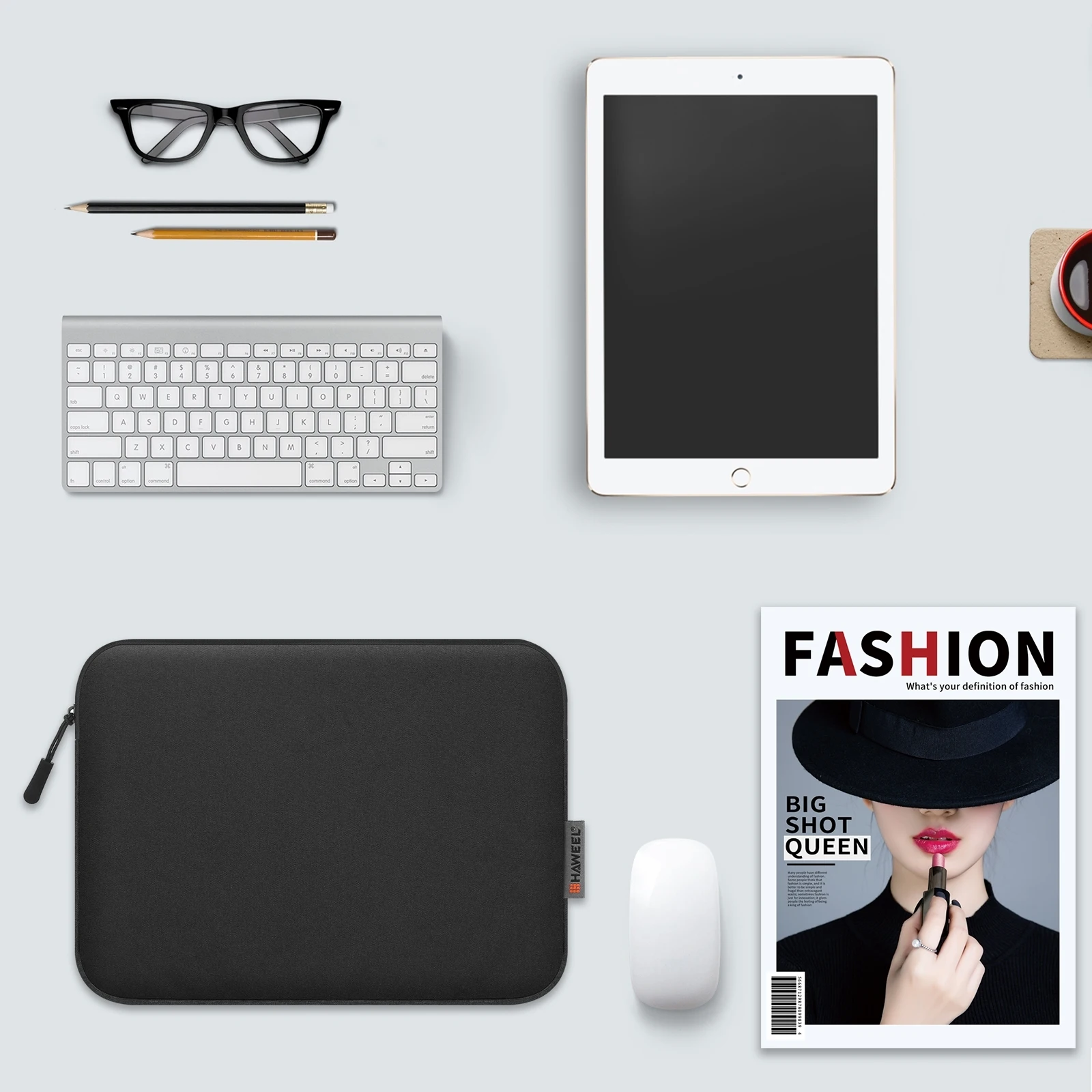 HAWEEL Bolsa para tablet de 11 polegadas com zíper Bolsa para tablet de 9,7-11,0 polegadas