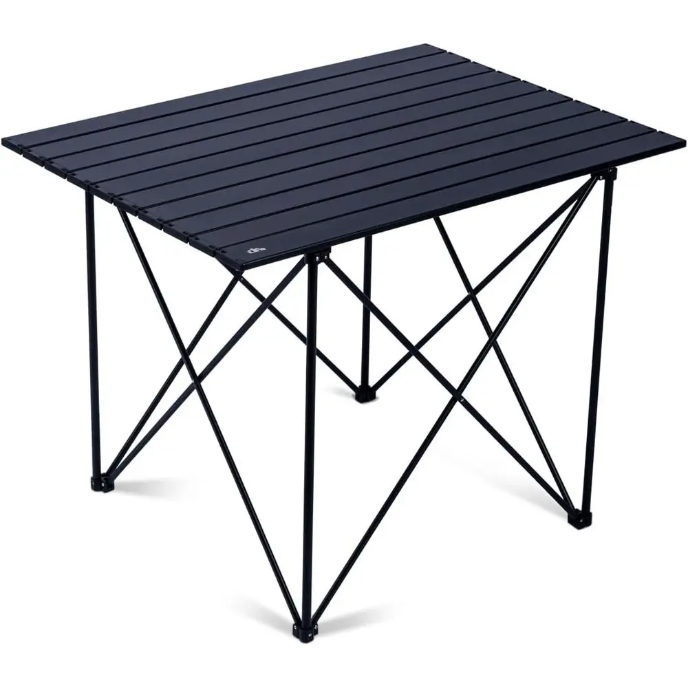 

Ultra-Portable Reinforced XL Black Folding Camping Table with Carry Bag