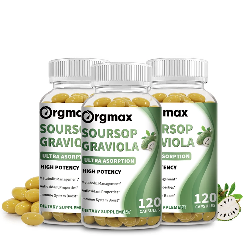 Graviola Soursop Extract Capsules for Powerful Antioxidant Promote Digestion & Cellular Health Strengthen Immunity