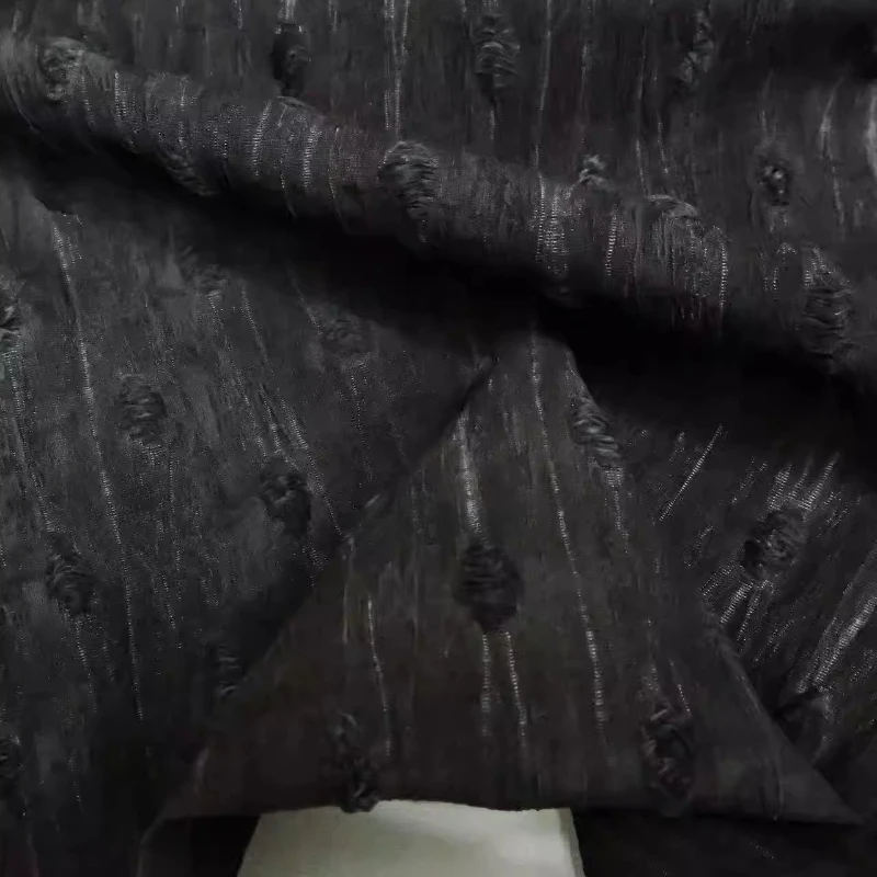 

Темно-серая ткань с круглым точечным жаккардовым узором для дизайнерских скатертей, штор, платьев, в китайском стиле, для ручного шитья, DIY, домашний текстиль