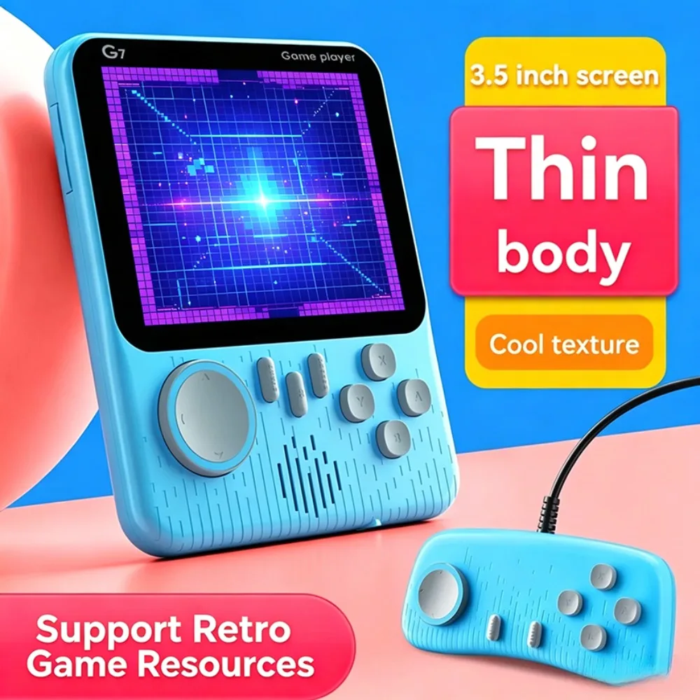 G7 Portable Retro Handheld Game Console 3.5‑Inch LCD Display Supports Retro Game Resources  AV Output Cable For Kids Adult Gift