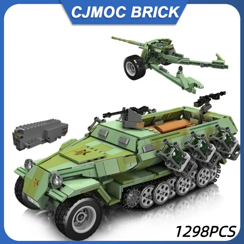 Mould King 20027 Military WW2 Tracked Armored Transport Vehicle Building Toy SD.KFZ.251 Tank Construction Model Toy for Boys