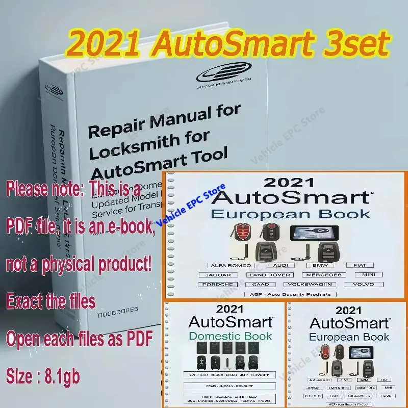 2026  AutoSmart 3 E-Book Set (Asian, European  Domestic) – Professional Automotive Locksmith Guide by Michael Hyde | Key Program